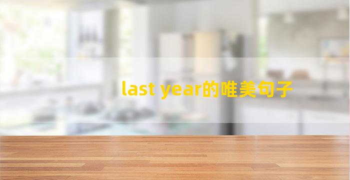 last year的唯美句子